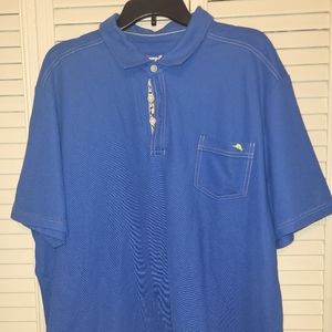 Tommy Bahama Mens Blue  Island Zone Short Sleeve Polo Shirt Size XXLARGE